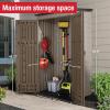 imageRubbermaid Vertical Resin Outdoor Storage Shed With Floor 4 x 25 Ft Weather Resistant Brown Organization for HomeBackyardGarden ToolsPorchPatio CushionsPool ChemicalsToysBrown