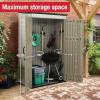 imageRubbermaid Vertical Resin Outdoor Storage Shed With Floor 4 x 25 Ft Weather Resistant Brown Organization for HomeBackyardGarden ToolsPorchPatio CushionsPool ChemicalsToysBeige