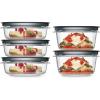 imageRubbermaid 28Piece ClearGrey Food Storage Containers Premium Snap Bases and Various Size Lids Perfect for Meal Prep Leftovers and Dishwasher SafeSet of 5 Assorted Containers