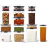 imageRubbermaid Brilliance 14Piece Food Storage Container Set with Scoops Airtight BPAFree for Kitchen and Pantry OrganizationSet of 14 Assorted Containers