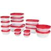 imageRubbermaid EasyStore Rectangle Square and Round Containers 34Piece Set Food Storage Containers Food Storage Containers with Lids