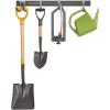 imageRubbermaid FastTrack Garage Storage Utility Hooks 5 Piece Black All in One Rail Hook Kit and Tool Organizer Heavy Duty for HomeGarageShedGarden1 Rail  4 Hooks