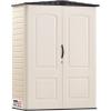imageRubbermaid Small Vertical Resin Outdoor Storage Shed With Floor 23 x 46 Ft Weather Resistant BeigeBrown Organization for HomeBackyardPool ChemicalsToysGarden ToolsPorchPatio Cushions5x2