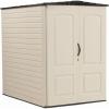 imageRubbermaid Small Vertical Resin Outdoor Storage Shed With Floor 23 x 46 Ft Weather Resistant BeigeBrown Organization for HomeBackyardPool ChemicalsToysGarden ToolsPorchPatio Cushions5x6