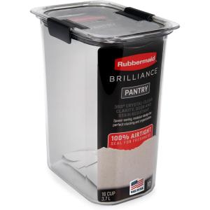 imageRubbermaid Brilliance Airtight Cereal Food Storage Container Shatterproof BPAFree and DishwasherSafe 32oz Capacity16Cup