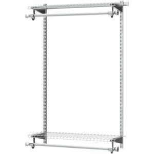 imageRubbermaid Configurations Closet Shelves ampamp Hanging Kit 2 26quot Shelves Titanium Custom Pantry Organizer and StorageClothes Rack for HomeLaundryBathroomMudroomPantryLinen Closet