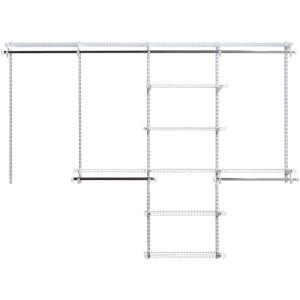 imageRubbermaid Configurations Closet Shelves ampamp Hanging Kit 2 26quot Shelves White Custom Pantry Organizer and StorageClothes Rack for HomeLaundryBathroomMudroomPantryLinen Closet