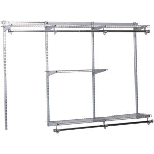 imageRubbermaid Configurations Custom Closet Kit 36 Ft Adjustable Metal Wire Shelving Titanium Finish Expandable Organization System Hardware Included for Home ClosetPantryLaundryMudroomTitanium