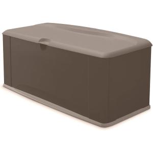 imageRubbermaid Extra Large Resin Outdoor Storage Deck Box with Seat 120 Gal Weather Resistant Brown Deck Organization for HomeBackyardPool ChemicalsToysGarden ToolsPorchPatio CushionsExtra Large