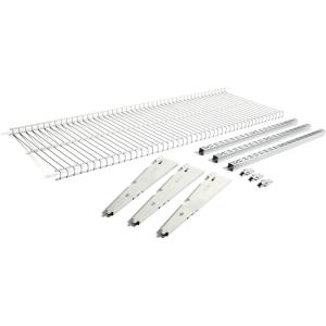 imageRubbermaid Fasttrack Rail Storage 48quotx16quot 3Shelf Kit 350 lbs Per Shelf for HomeGarageShedWorkshop Organization16Piece