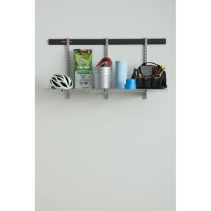 imageRubbermaid Fasttrack Rail Storage 48quotx16quot 3Shelf Kit 350 lbs Per Shelf for HomeGarageShedWorkshop Organization8Piece