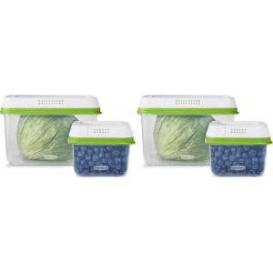imageRubbermaid FreshWorks Produce Saver Large Produce Storage Containers 4 Piece Set2 count Pack of 2