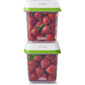 imageRubbermaid FreshWorks Produce Saver Large Produce Storage Containers 4 Piece Set2Pack  72 Cup