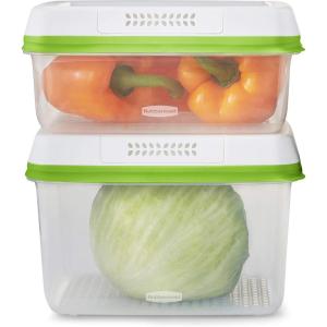 imageRubbermaid FreshWorks Produce Saver Large Produce Storage Containers 4 Piece SetSet of 2  Large