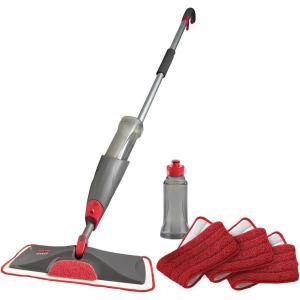 imageRubbermaid Reveal Spray Mop Floor Cleaning Kit 3 Reusable Microfiber Wet Pads 1 Refillable Bottle Cordless MultiSurface Mopping for All HomeBathroomOffice FloorsCollapsible Design