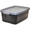 imageRubbermaid Roughneck Tote 18 Gal 6 Pack Made in USA Black ampamp Gray Rugged Plastic Stackable Storage Bins with Lids and Handles10 Gal  6 Pack