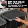 imageRubbermaid Roughneck Tote 18 Gal 6 Pack Made in USA Black ampamp Gray Rugged Plastic Stackable Storage Bins with Lids and Handles14 Gal  6 Pack