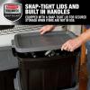 imageRubbermaid Roughneck Tote 18 Gal 6 Pack Made in USA Black ampamp Gray Rugged Plastic Stackable Storage Bins with Lids and Handles18 Gal  6 Pack