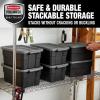 imageRubbermaid Roughneck Tote 18 Gal 6 Pack Made in USA Black ampamp Gray Rugged Plastic Stackable Storage Bins with Lids and Handles3 Gal  6 Pack