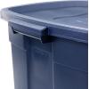 imageRubbermaid Roughneck Tote 31 Gal 3 Pack Made in USA Dark Indigo Metallic Rugged Plastic Stackable Storage Bins with Lids and Handles25 Gal  4 Pack