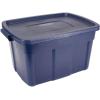 imageRubbermaid Roughneck Tote 31 Gal 3 Pack Made in USA Dark Indigo Metallic Rugged Plastic Stackable Storage Bins with Lids and Handles25 Gal  4 Pack