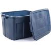 imageRubbermaid Roughneck Tote 31 Gal 3 Pack Made in USA Dark Indigo Metallic Rugged Plastic Stackable Storage Bins with Lids and Handles25 Gal  4 Pack