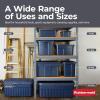 imageRubbermaid Roughneck Tote 31 Gal 3 Pack Made in USA Dark Indigo Metallic Rugged Plastic Stackable Storage Bins with Lids and Handles3 Gal  6 Pack