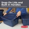 imageRubbermaid Roughneck Tote 31 Gal 3 Pack Made in USA Dark Indigo Metallic Rugged Plastic Stackable Storage Bins with Lids and Handles3 Gal  6 Pack