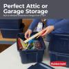 imageRubbermaid Roughneck Tote 31 Gal 3 Pack Made in USA Dark Indigo Metallic Rugged Plastic Stackable Storage Bins with Lids and Handles3 Gal  6 Pack