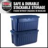 imageRubbermaid Roughneck Tote 31 Gal 3 Pack Made in USA Dark Indigo Metallic Rugged Plastic Stackable Storage Bins with Lids and Handles40 Gal  2 Pack