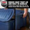 imageRubbermaid Roughneck Tote 31 Gal 3 Pack Made in USA Dark Indigo Metallic Rugged Plastic Stackable Storage Bins with Lids and Handles40 Gal  2 Pack