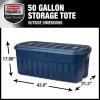 imageRubbermaid Roughneck Tote 31 Gal 3 Pack Made in USA Dark Indigo Metallic Rugged Plastic Stackable Storage Bins with Lids and Handles50 Gal  2 Pack