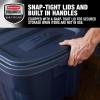 imageRubbermaid Roughneck Tote 31 Gal 3 Pack Made in USA Dark Indigo Metallic Rugged Plastic Stackable Storage Bins with Lids and Handles50 Gal  2 Pack