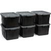 imageRubbermaid Roughneck Tote 18 Gal 6 Pack Made in USA Black ampamp Gray Rugged Plastic Stackable Storage Bins with Lids and Handles14 Gal  6 Pack