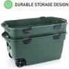 imageRubbermaid ECOSense Wheeled Storage Totes 40 Gal Pack of 2 Durable and Reusable Bins with Latching Lids for Garage or Home Organization Made From Recycled Materials40 Gal Wheeled  2 Pack