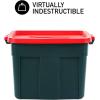 imageRubbermaid Roughneck Tote 18 Gal 6 Pack Made in USA Green ampamp Red Rugged Plastic Stackable Storage Bins with Lids and Handles18 Gal  6 Pack