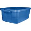 imageRubbermaid Roughneck Tote 25 Gal 4 Pack Made in USA Heritage Blue Rugged Plastic Stackable Storage Bins with Lids and Handles10 Gal  6 Pack