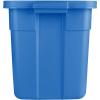 imageRubbermaid Roughneck Tote 25 Gal 4 Pack Made in USA Heritage Blue Rugged Plastic Stackable Storage Bins with Lids and Handles18 Gal  6 Pack