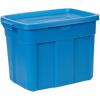 imageRubbermaid Roughneck Tote 25 Gal 4 Pack Made in USA Heritage Blue Rugged Plastic Stackable Storage Bins with Lids and Handles3 Gal  6 Pack
