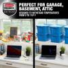 imageRubbermaid Roughneck Tote 25 Gal 4 Pack Made in USA Heritage Blue Rugged Plastic Stackable Storage Bins with Lids and Handles3 Gal  6 Pack