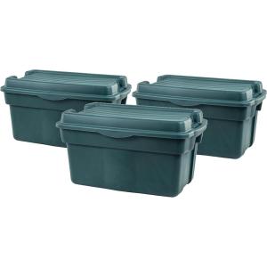 imageRubbermaid ECOSense Wheeled Storage Totes 40 Gal Pack of 2 Durable and Reusable Bins with Latching Lids for Garage or Home Organization Made From Recycled Materials28 Gal  3 Pack