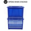 imageRubbermaid Small AllAccess Tote with Lids Pack of 4 Stackable Storage Bins with Clear DropDown Door and Carry Handles Closet Organization Containers Blazer BlueSmall 4pk