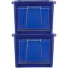 imageRubbermaid Small AllAccess Tote with Lids Pack of 4 Stackable Storage Bins with Clear DropDown Door and Carry Handles Closet Organization Containers Blazer BlueMedium 2pk