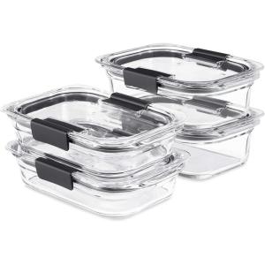 imageRubbermaid Brilliance Glass Round LeakProof 6Piece Set Food Storage Containers Food Containers with Lids Meal Prep ContainersSet of 4 Assorted Containers
