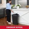 imageRubbermaid Swing Top Waste Container for Home and Kitchen Easy Access Disposal and Slim Modern Trash Can with Lid 122 Gallon Capacity Blac for HomeKitchenGarageApartment