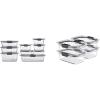 imageRubbermaid Brilliance Glass Storage Set of 9 Food Containers Clear ampamp Brilliance Glass Storage 32Cup Food Containers with Lids 4Pack 8 Pieces Total BPA Free and Leak Proof Medium Clear18Piece Set  Assorted