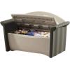 imageRubbermaid Resin Outdoor Storage Bench 32 Gal Weather Resistant BrownGrey Deck Organization for HomeBackyardPool ChemicalsToysGarden ToolsPorchPatio Cushions