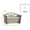 imageRubbermaid Resin Outdoor Storage Bench 32 Gal Weather Resistant BrownGrey Deck Organization for HomeBackyardPool ChemicalsToysGarden ToolsPorchPatio Cushions