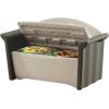 imageRubbermaid Resin Outdoor Storage Bench 32 Gal Weather Resistant BrownGrey Deck Organization for HomeBackyardPool ChemicalsToysGarden ToolsPorchPatio Cushions