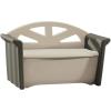 imageRubbermaid Resin Outdoor Storage Bench 32 Gal Weather Resistant BrownGrey Deck Organization for HomeBackyardPool ChemicalsToysGarden ToolsPorchPatio Cushions
